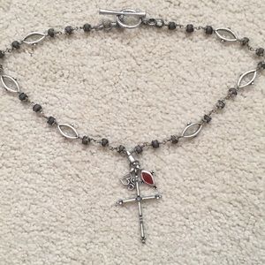 Lucky Brand beaded cross necklace